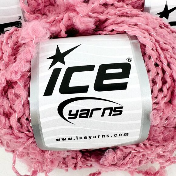 Ice Yarns NODONE PINK Mauve Bulky Textured Mixed Fiber 4 Ball Lot Acrylic - Picture 2 of 5